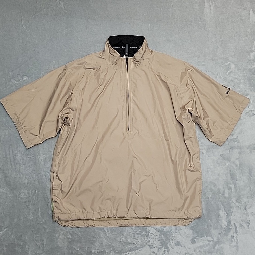 Sunice Typhoon Shirt Mens Large Tan Quarter Zip Short Sleeve Windbreaker Golf